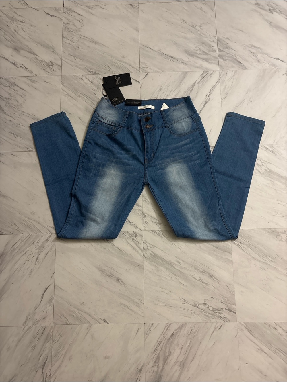 Blue Faded Skinny Jeans